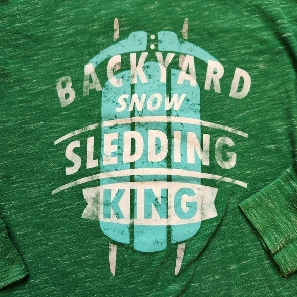 Backyard Snow Sledding King Long Sleeve Tee - Picture 2 of 4